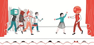 Hannah Arendt, Illustration Clémence Pollet aus der Publikation "Le petit théâtre de Hannah Arendt" / Editions Les petits Platon