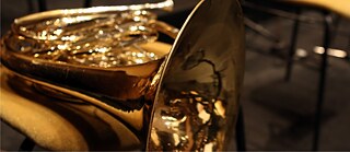 Eine Nahaufnahme von einem Blasinstrument