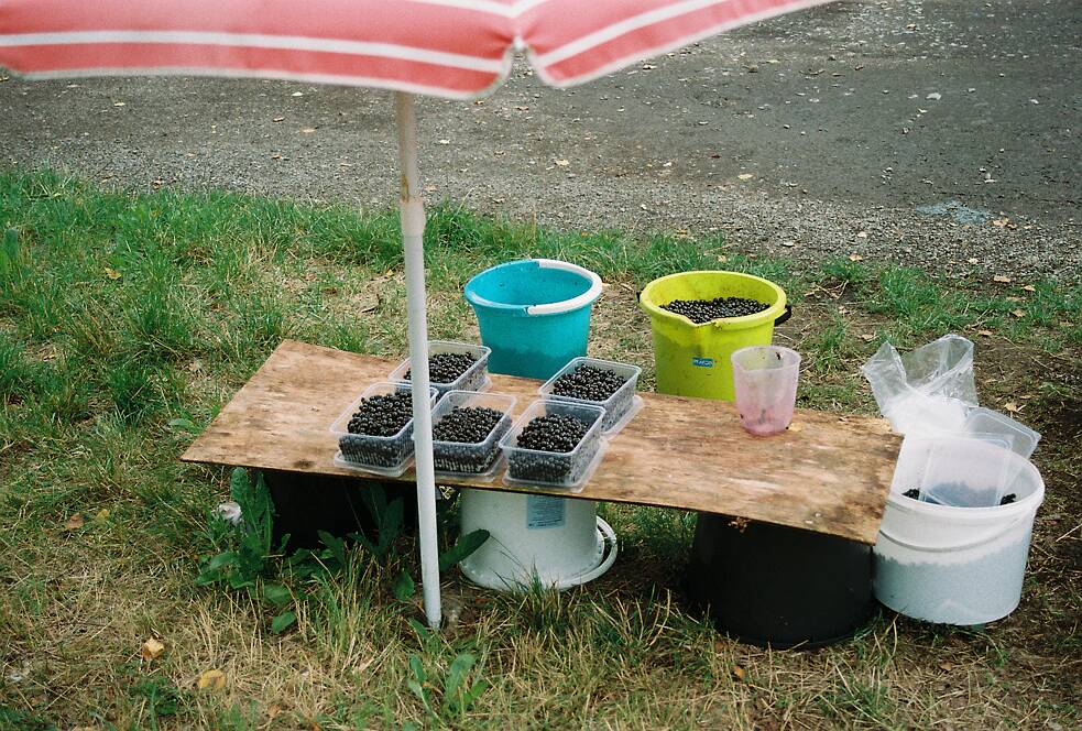 Der Verkaufsplatz von Aleš und Cyril.