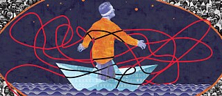 Eine Illustration auf der ein Mensch in einem Bot zu sehen ist 