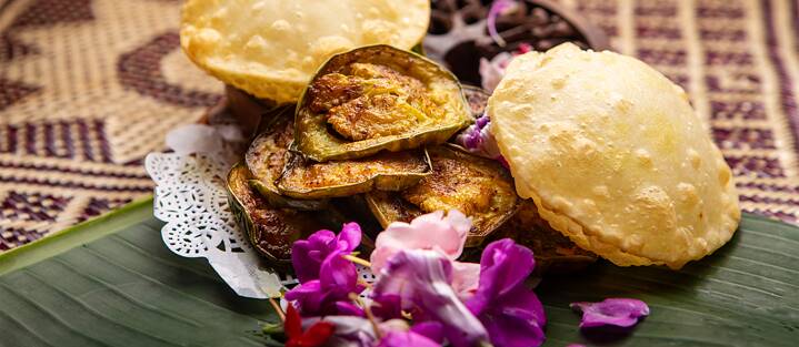 Food served at Hindu households during Durga Puja