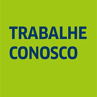 Trabalhe Conosco GISP. Fundo verde escrito "trabalhe conosco" em azul escuro