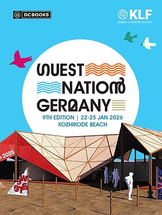 logo of guest nation germany with the pavilion in the foreground &copy; © Goethe-Institut Bangalore Guest Nation Germany - Kerala Literature Festival 2026 