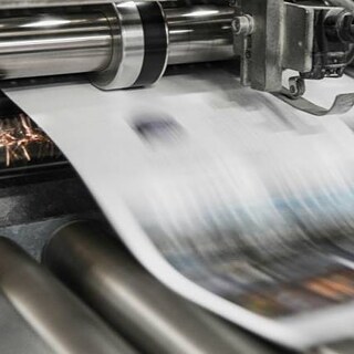 A newspaper is being printed