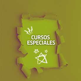 Banner de color verde promocionando los cursos especiales del Goethe-Institut Venezuela