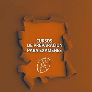 banner de color naranja promocionando los cursos de preparación de examen del Goethe-Institut Venezuela