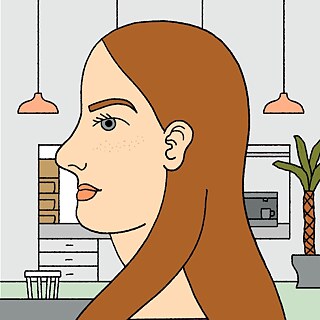 Illustriertes Porträt von IT-Spezialistin Kate Ergle