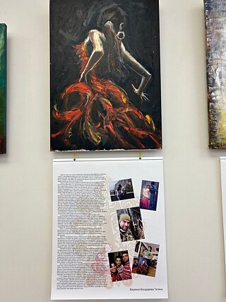 Práce Tetiany Vacenko-Bondarevy během arteterapie s ukrajinským umělcem Olehem Jurovem