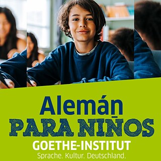 Banner de color verde promocionando los cursos especiales del Goethe-Institut Venezuela