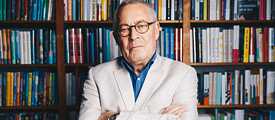 Der Historiker und Friedenspreisträger des deutschen Buchhandels 2025 Karl Schlögel in der Buchhandlung am Bayerischen Platz in Berlin