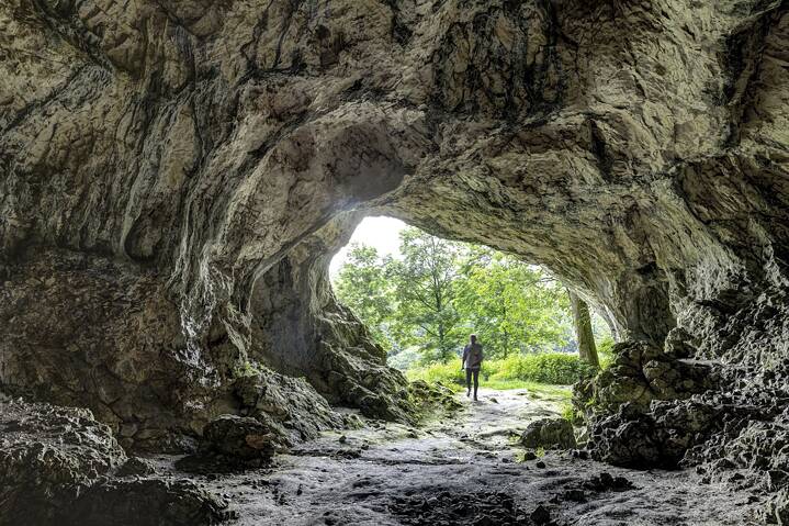 The Hohlenstein-Stadel cave in the Swabian Alb dates back to the Ice Age. An ivory figurine from the Palaeolithic Age was found there.