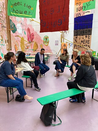 Initiatives leaders having a conversation with a group of cultural practitioners in Amsterdam