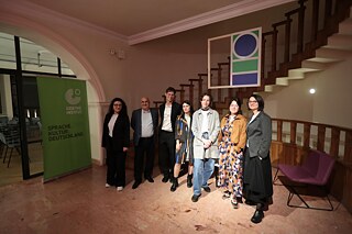 Kurator Ruben Arevshatyan, Künstlerinnen Margret Hoppe und Nvard Yerkanyan und das Goethe-Team