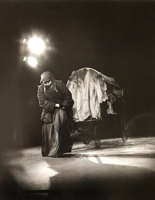 Ingeborg Arnoldi in 'Mother Courage' 1968 by Theater Photographer Fred Erismann.