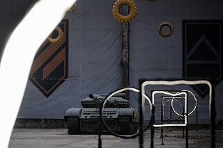 Maketa tanku v KillHouse Academy v Kyjive.