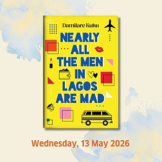 Web banner for the AFRO-Freedom Book Club announcing the May 2026 selection Nearly All the Men in Lagos Are Mad by Damilare Kuku. Includes the book cover and event date: Wednesday, 13 May 2026.