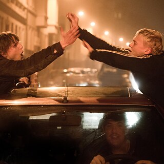 Scène de film, 3 hommes dans la voiture 