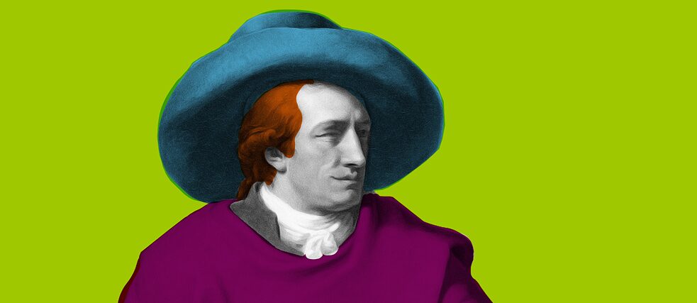 Farbige Illustration von Johann Wolfgang von Goethe