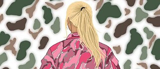 Illustration of a woman in camouflage