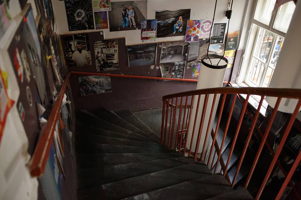 Die leeren Räumlichkeiten der Turbina im achten Budapester Stadtbezirk