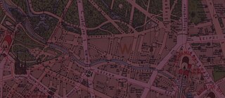 Berlim de Walter Benjamin - Imagem ilustrativa do evento: recorte de um mapa de Berlim com um filtro roxo em sobreposição.