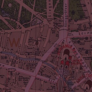Berlim de Walter Benjamin - Imagem ilustrativa do evento: recorte de um mapa de Berlim com um filtro roxo em sobreposição.
