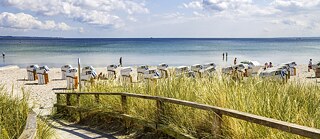 Blick über den Strand im Seebad Scharbeutz
