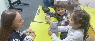 Two children, one adult