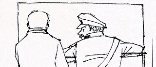 Eine Zeichnung von zwei Männern