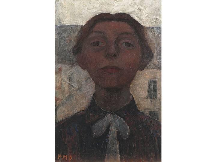 Selbstbildnis vor Pariser Fensterausblick, 1900, Privatbesitz