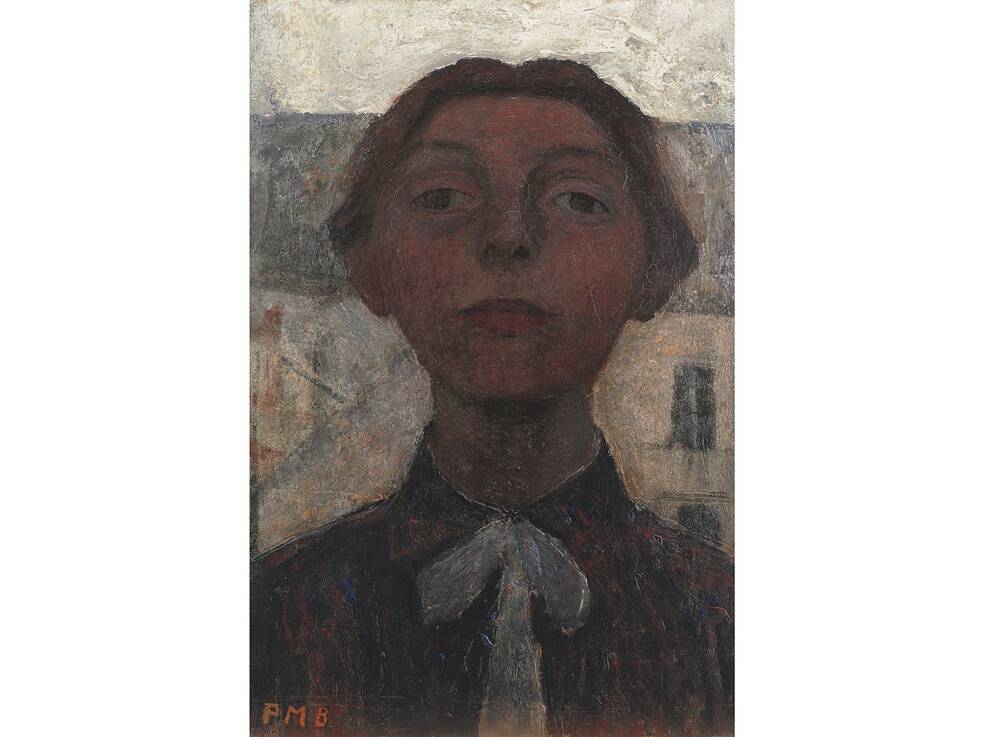 Selbstbildnis vor Pariser Fensterausblick, 1900, Privatbesitz