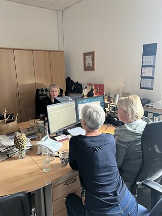 Lejla Babovic during her job shadowing at RTV Slovenia 