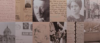 Collage mit Fotos und Dokumenten