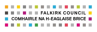 Falkirk Council logo featuring the words ‘Falkirk Council’ in Gaelic as well as small coloured squares