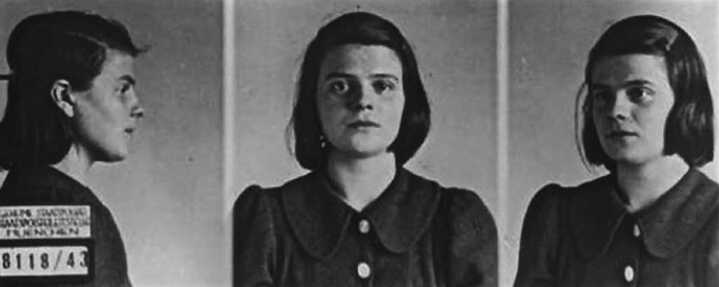 Gestapo photos of Sophie Scholl, taken during her identification procedure on February 20, 1943, after Scholl had been arrested on February 18, 1943