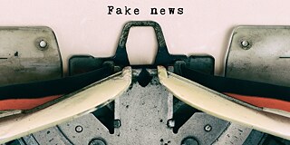 The word Fake News, written with a typewriter.