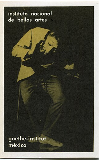 Flyer oficial de la presentación del artista Rolf Scharre en el Palacio de Bellas Artes, 1970.