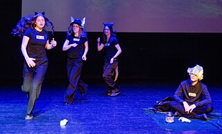 Szene aus dem Theaterstück „Der Himmel fällt“, Simonas Daukantas technisches Gymnasium Šiauliai