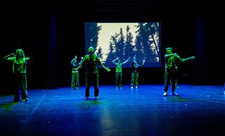 Szene aus dem Theaterstück „Der Hain von Anykščiai“, Žemyna Gymnasium Vilnius