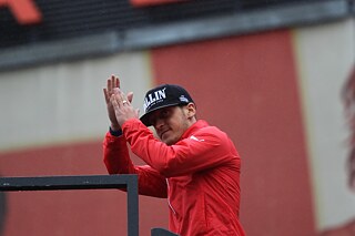 Mesut Özil at the FA Cup Parade 2015