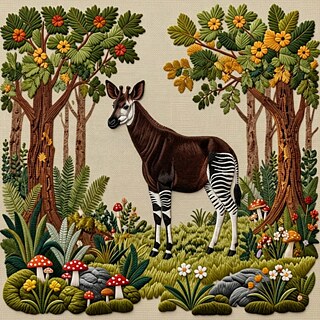 Ein Okapi in einem Wald ("Was man von hier aus sehen kann" von Mariana Leky)