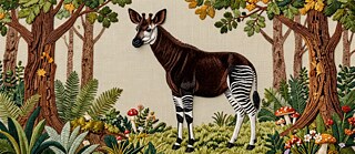 Ein Okapi in einem Wald ("Was man von hier aus sehen kann" von Mariana Leky)