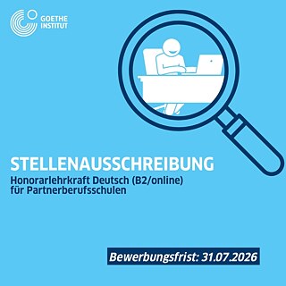 Honorarlehrkraft Deutsch (B2/online) für Partnerberufsschulen