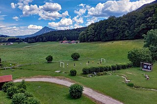 Blick auf eine bergige Landschaft