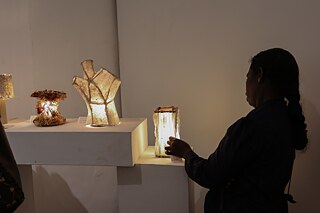 At the Open Lab. Sea Pulp lampshades by Kanil and Shahdia.