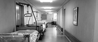 Beds in a hospitalward