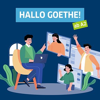 Illustration: Lernende unterhalten sich