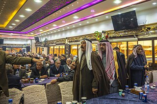 Představitelé arabských kmenů na mírové konferenci.