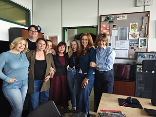 Zarko Bozovic (RTCG) and Slavica Kruscic Vasovic (RTCG) with the HRT TV show Prizma editorial team