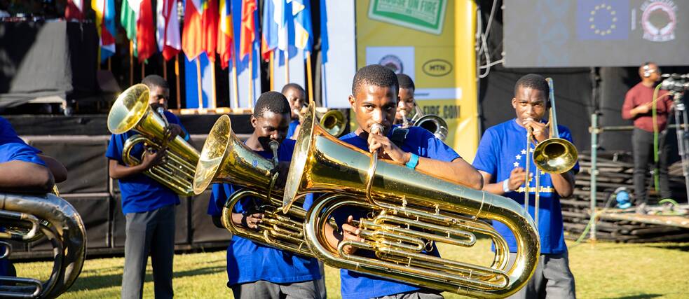 Students at EU Schools Festival in Eswatini 